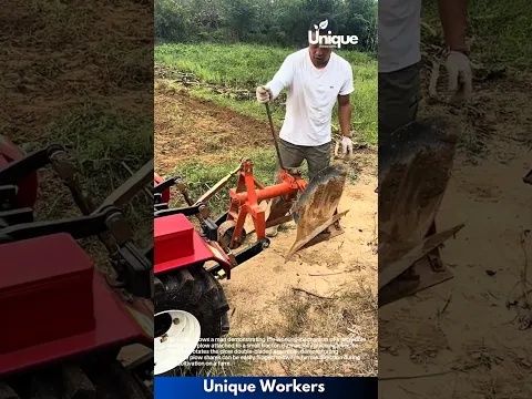 Reversible Moldboard Plow Demonstration: Adjusting Reversible Plow on Mini Tractor
