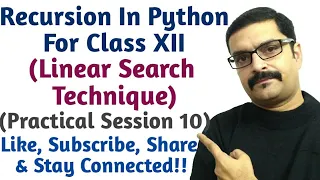 linear search using recursion linear search method using recursion in python linear searching