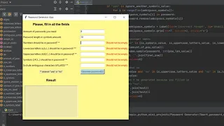 Python Smart Password Generator with primitive GUI using tkinter