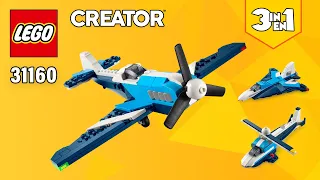 LEGO® Creator 3in1 Aircraft: Race Plane (31160)[178 pcs] Jet & Helicopter | Building Instructions