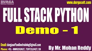FULL STACK PYTHON tutorials Demo - 1 by Mr Mohan Reddy On 05-12-2022 7AM IST