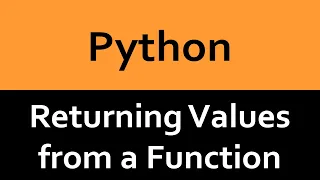 Returning Value s from a Function in Python