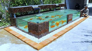 How to make a modern 4-sided glass aquarium with standard filter