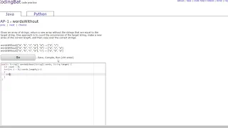 AP-1 wordsWithout JAVA Tutorial codingbat com