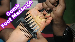 This Is Called Heaven ASMR Foot Massage With Comb Deep Tissue Foot Massage Home ASMR Clinic