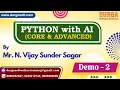 PYTHON with AI tutorials Demo - 2 by Mr N Vijay Sunder Sagar On 10-09-2025 6AM IST