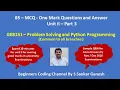 Python MCQ Multiple Choice Question and Answer GE8151 - PSPP Unit 2