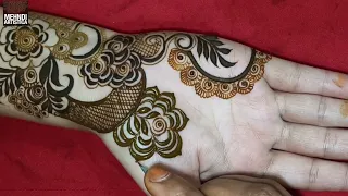 Easy Full Hand Detailed Henna Design to Learn in 2024 for wedding | Eid Mehndi, Karwa chauth mehendi