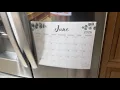 Fridge Magnetic Calendar Review Writing Space Organization