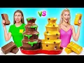 Download Lagu Gadis Kaya vs Gadis Miskin Fondue Coklat Tantangan | Perang Makanan Lucu Choco DO