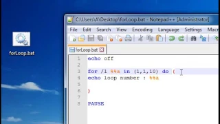 For loop in batch cmd