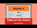 Python for Data Science Module 3 Numpy and Module 4 Pandas