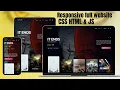 How to Create a Modern Responsive Movie Website Landing Page HTML CSS JavaScript Carousel