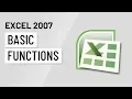 Excel 2007 Basic Functions