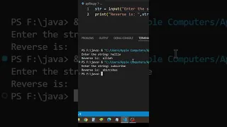 Python program to reverse string given by user