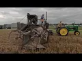 Combining beans at White River Valley Antique Association Show with a 1934 John Deere Combine WRVAA