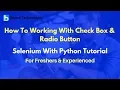 How To Working With Check Box Radio Button Selenium With Python Tutorial For Beginners