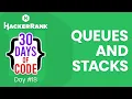 Hackerrank 30 Days of Code Cozumleri - Day 18 Queues and Stacks