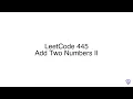 LeetCode 445 Add Two Numbers II