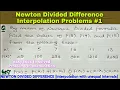 Newton Divided difference Interpolation method example 1