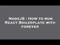 NodeJS How to run React Boilerplate with forever