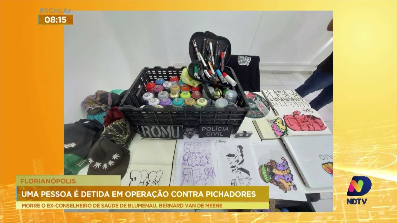 Polícia Civil deflagra operação contra pichadores em Florianópolis nesta segunda-feira