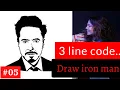 Draw Iron Man with Python Avengers 3 lines of python easy code python for beginners