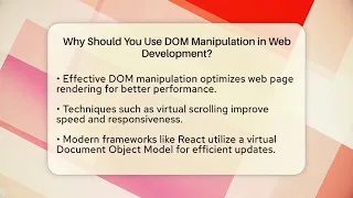 Why Should You Use DOM Manipulation in Web Development JavaScript Toolkit News