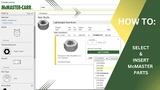 Using and downloading McMaster-Carr parts for SolidWorks