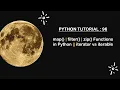 Python Tutorial 96 map filter zip Functions iterator vs iterable