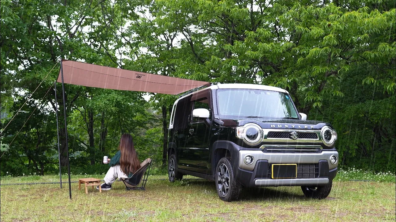 ［雨の車中泊］山中の穴場キャンプ場で､ひとりしっぽり雨キャンプ／rain carcamping