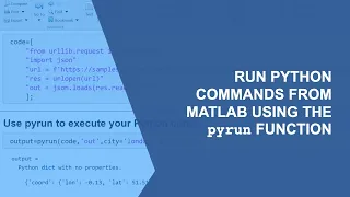 Run Python Commands from MATLAB using the pyrun Function