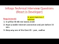 My Infosys Interview Experience React js Developer Experienced - Selected