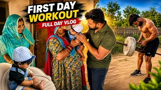 First Day workout  || Desi Gym || Full Day vlog Struggle Jeet 