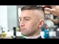 Military High Skin Fade Comb Over Haircut With Side Part