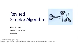 Week 13 Revised Simplex Algorithm