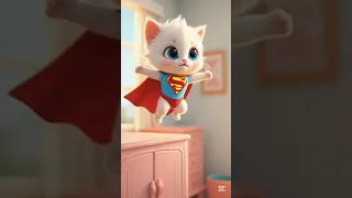 القط جرب يقلد نطت سوبرمان ولكن النتيجة 