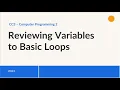 Reviewing Variables to Basic Loops tagalog - java programming