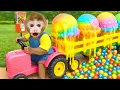 Download Lagu Monkey BeBe adorable enjoys a melted M\u0026M cone ice cream with the Duckling - MONKEY BEBE