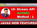 16 Stream API Java stream sorted method Benefit of sorted method in stream java Part-1