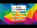 A4 Certificate Size for printing