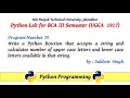 Python Lab Part 29 Python function that finds no of upper case and lower case letters from string