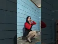 Crossdresser showing nylon leg