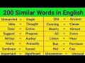 200 Similar Words Similar Words in English Vocabulary Synonyms Words