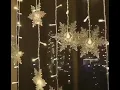 LED Snowflake Curtain Lights - 8 Modes Warm White Christmas Party Decor