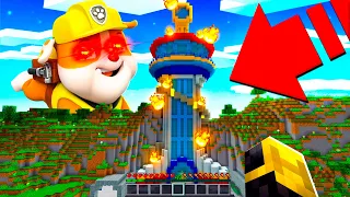 RUBBLE ataca LA CASA de PAW PATROL en MINECRAFT 😱
