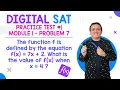 Digital SAT Practice Test Module 1 problem 7 functions