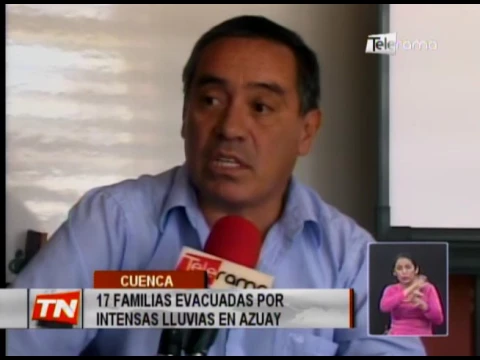 17 familias evacuadas por intensas lluvias en Azuay