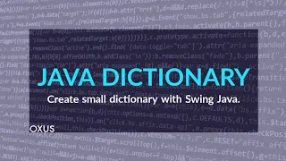 Create a small GUI Dictionary in Java Swing