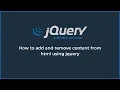 How to add and remove div using jquery